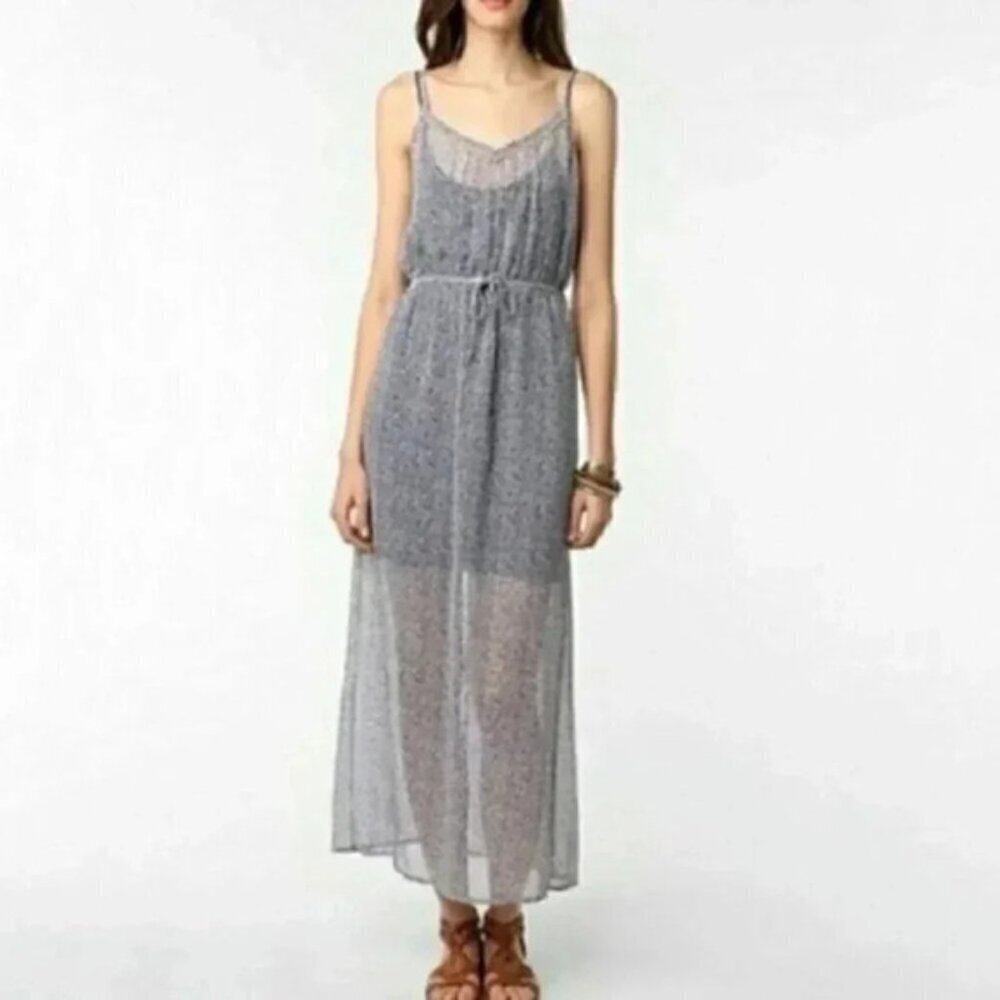 Staring at Stars Chiffon Sheer Maxi Floral Slip Boho Dress Black S